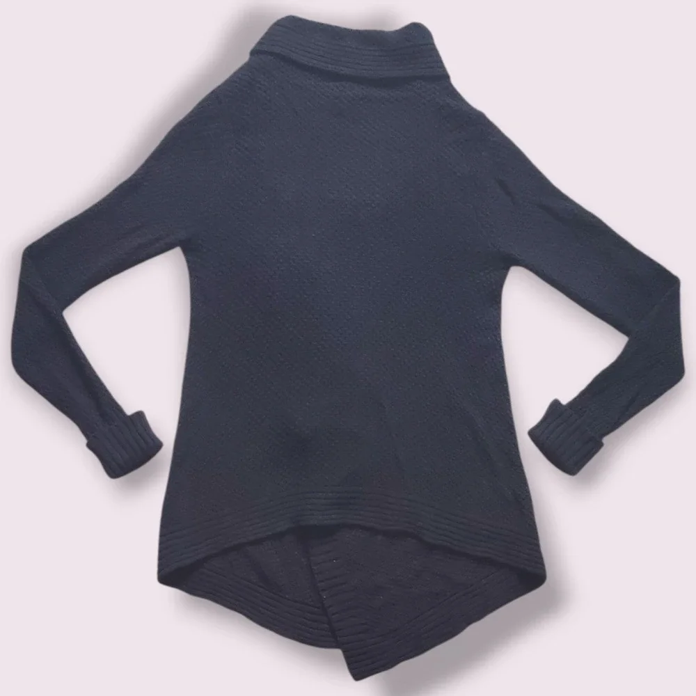 Talbots Petites Black Waterfall Cardigan Sweater Size SP - Picture 2 of 4